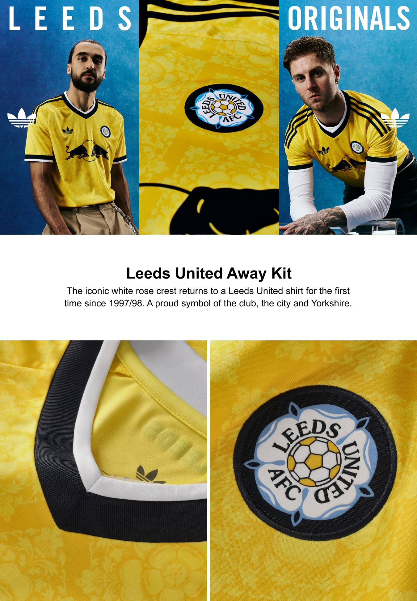 01/02 Leeds United FC 長袖ゲームシャツ アウェイ リーズ Leeds United adidas Away Shirt 2026-27 - Long Sleeve