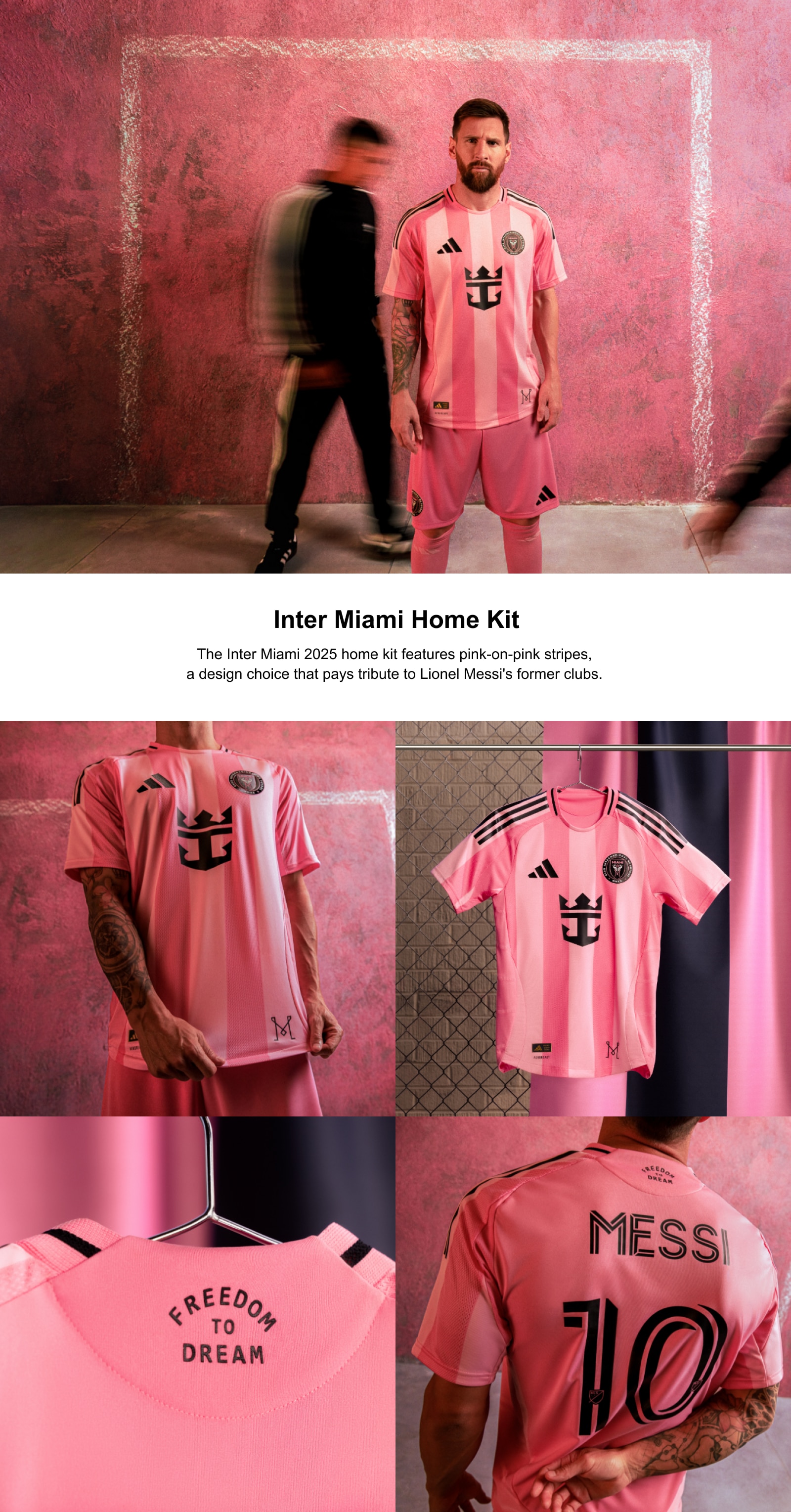 Inter Miami CF adidas Home Jersey 2025 Messi #10 - Kids